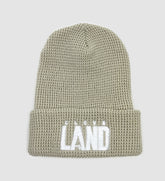 Beige Cleve Land Waffle Knit Winter Hat