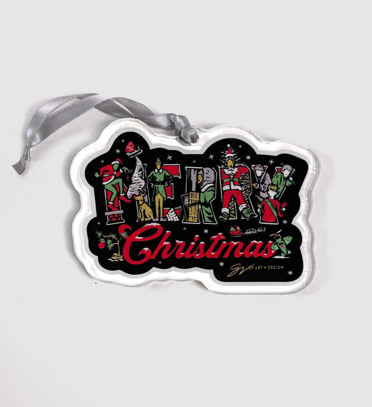 Merry Christmas Classics Clear Ornament