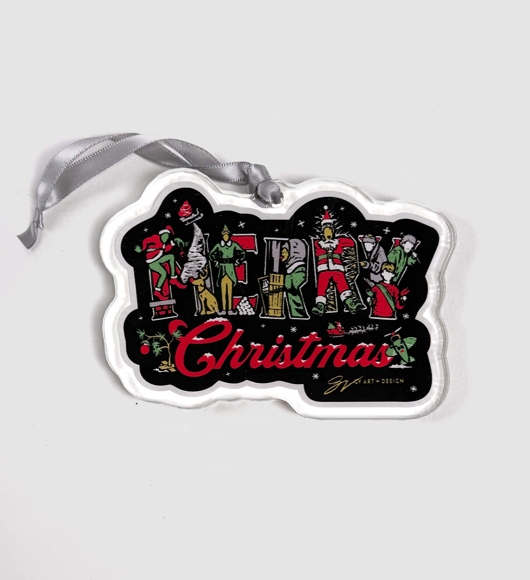 Merry Christmas Classics Clear Ornament