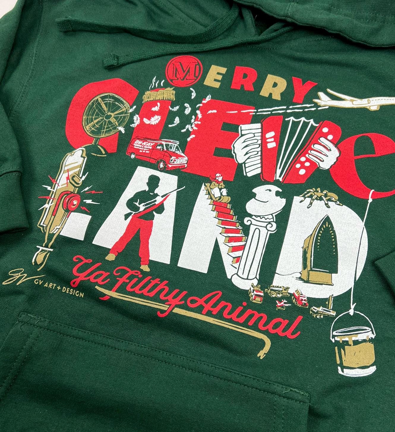 Merry Cleveland Ya Filthy Animal Hooded Sweatshirt