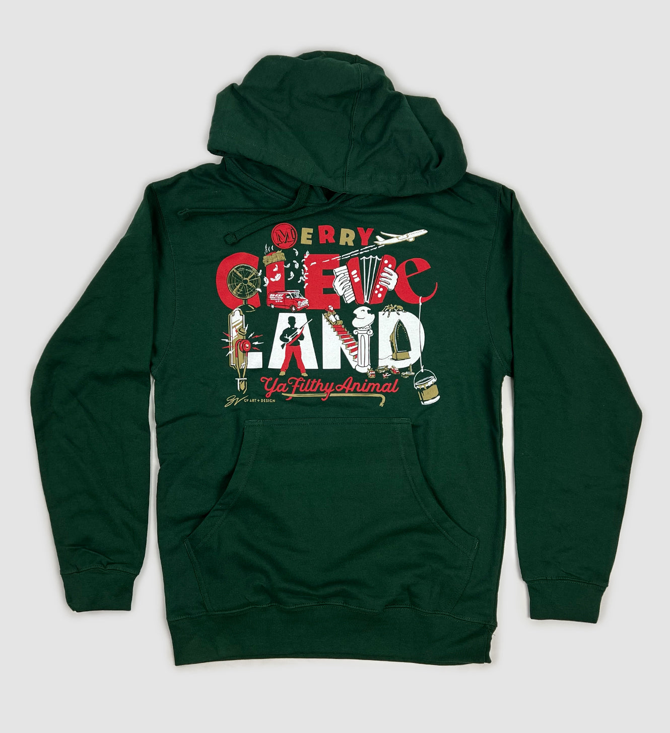 Merry Cleveland Ya Filthy Animal Hooded Sweatshirt