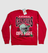 Red Ohio State National Champions Helmet Crewneck