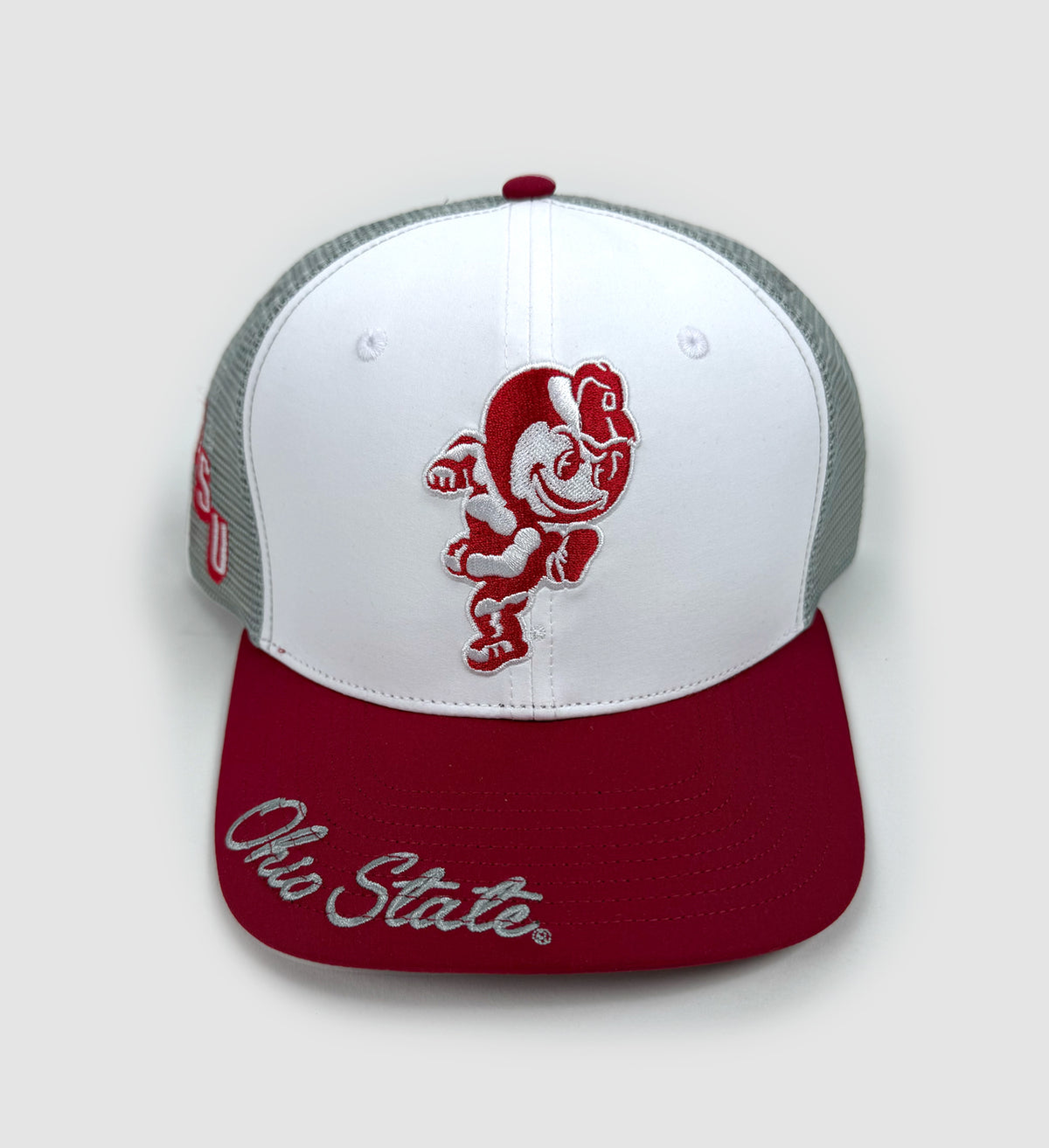 Brutus White/Red/Grey Mesh Snapback
