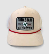 Scarlet & Grey Patch Cream Rope Hat