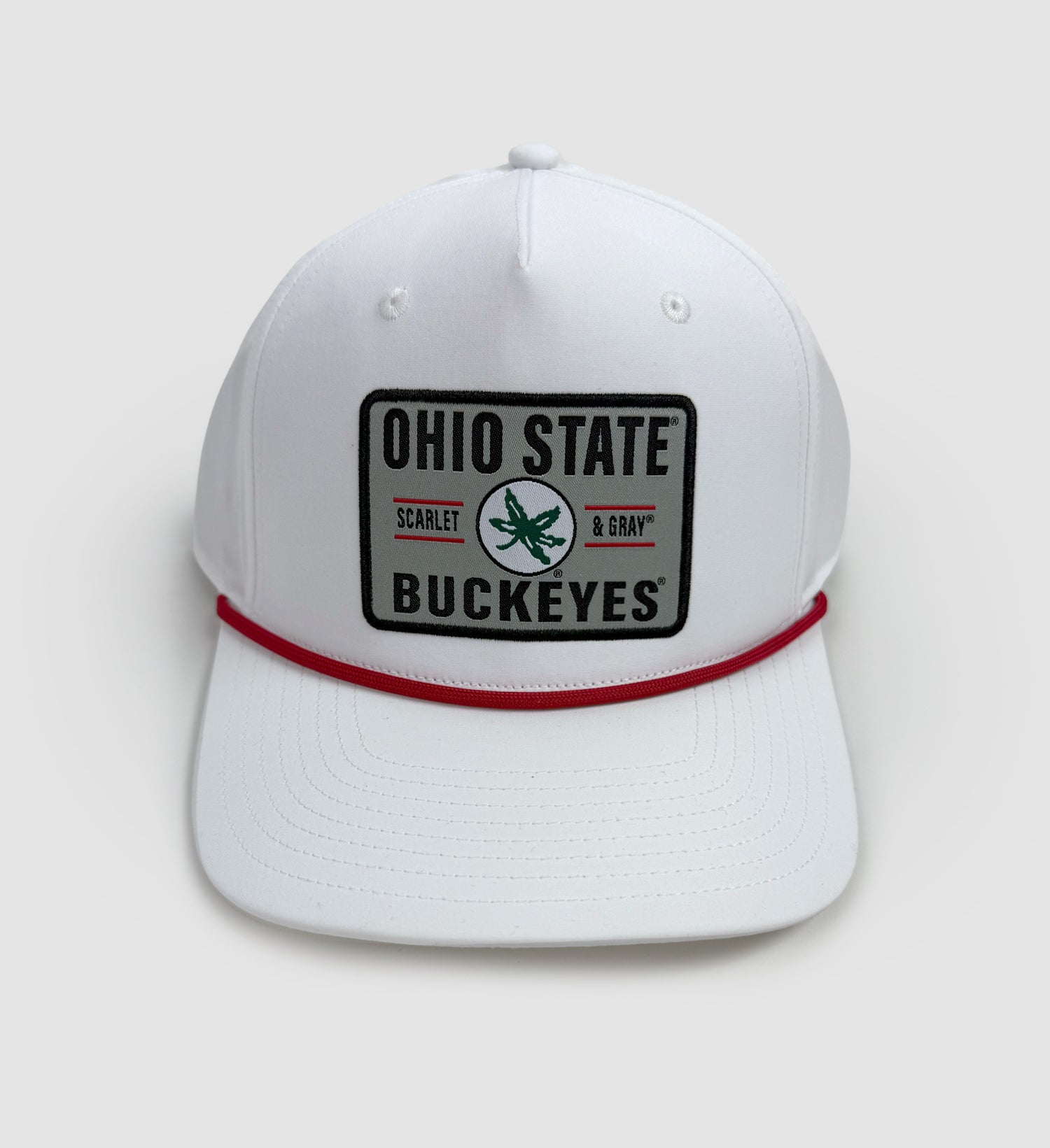 Scarlet & Grey Patch White Rope Hat