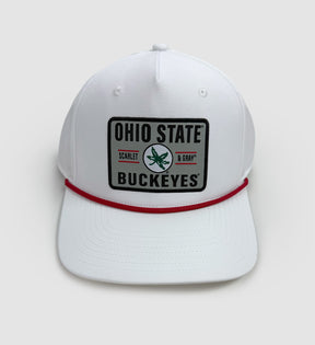 Scarlet & Grey Patch White Rope Hat