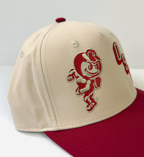 Vintage OSU Brutus Cream/Red Snapback