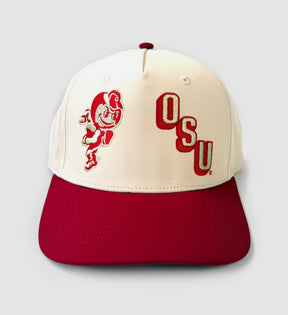 Vintage OSU Brutus Cream/Red Snapback