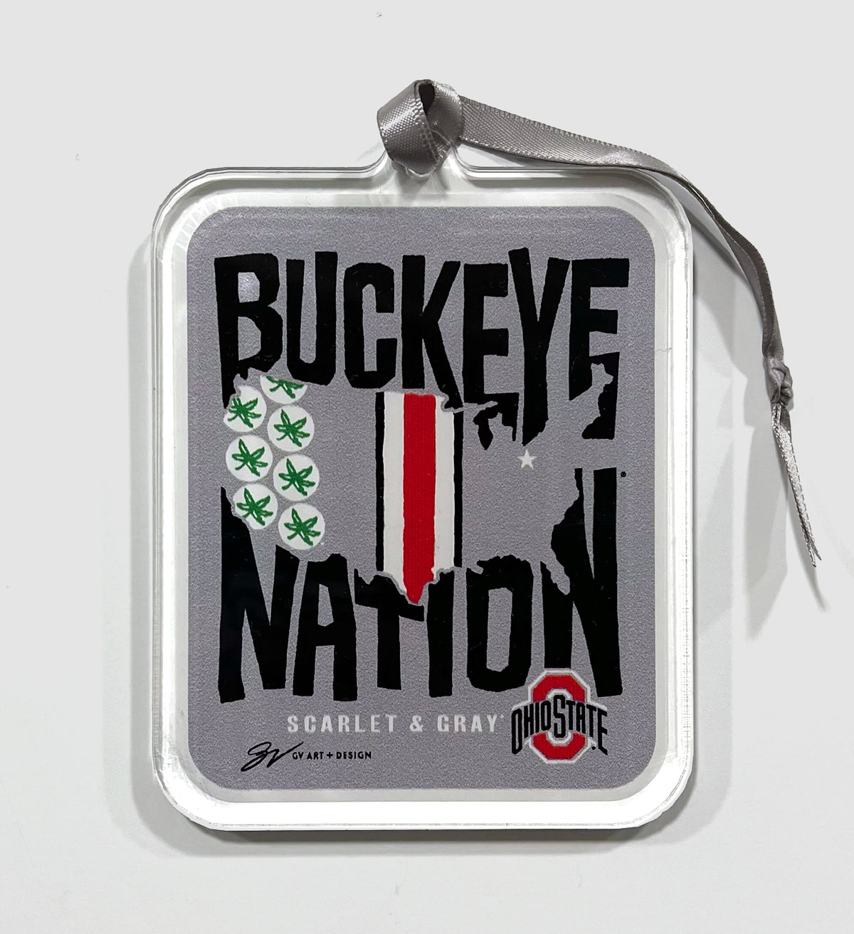 Buckeye Nation Clear Ornament