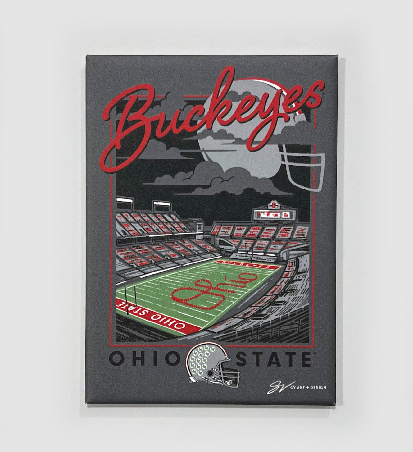 Ohio State Buckeye Night Scene Magnet