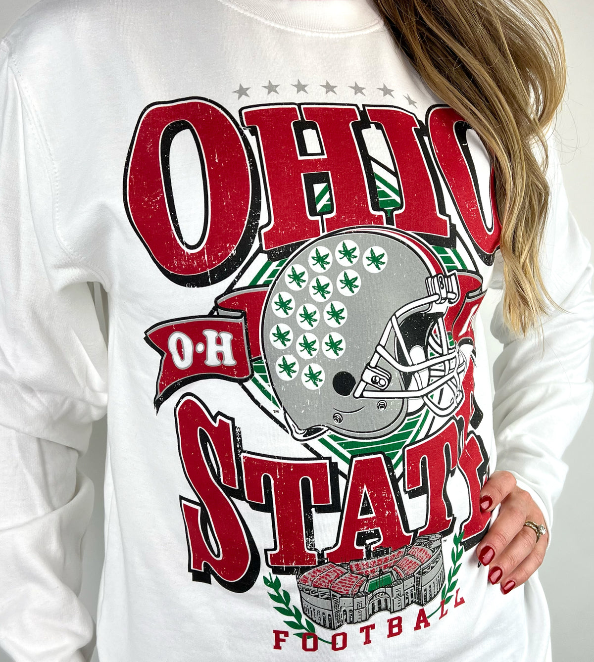 White OSU Vintage Crew Neck