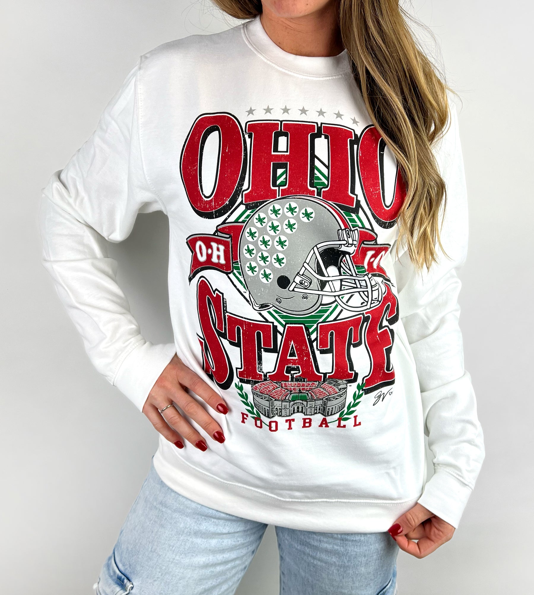 White OSU Vintage Crew Neck