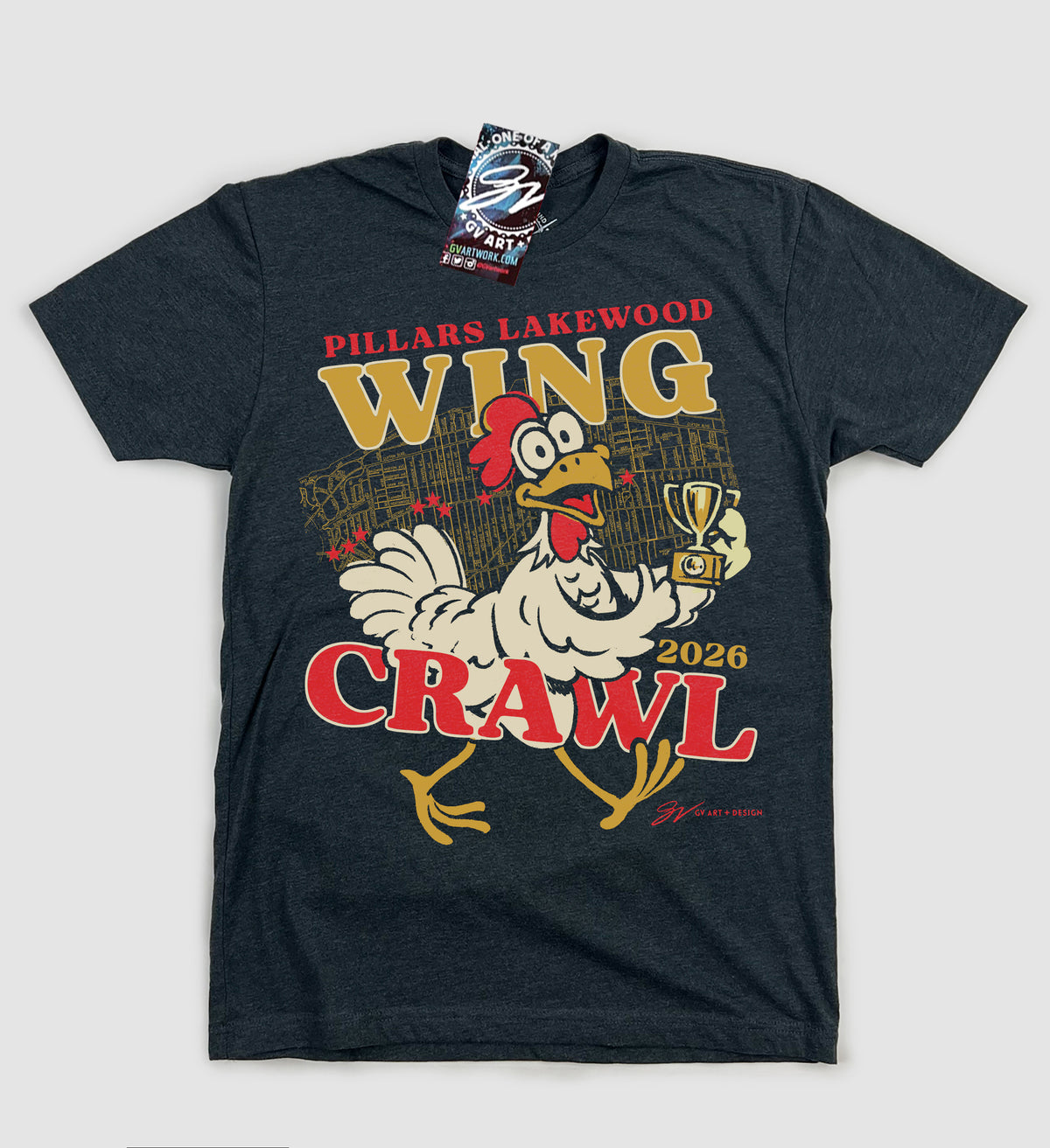 Pillars Lakewood Official Wing Crawl T shirt