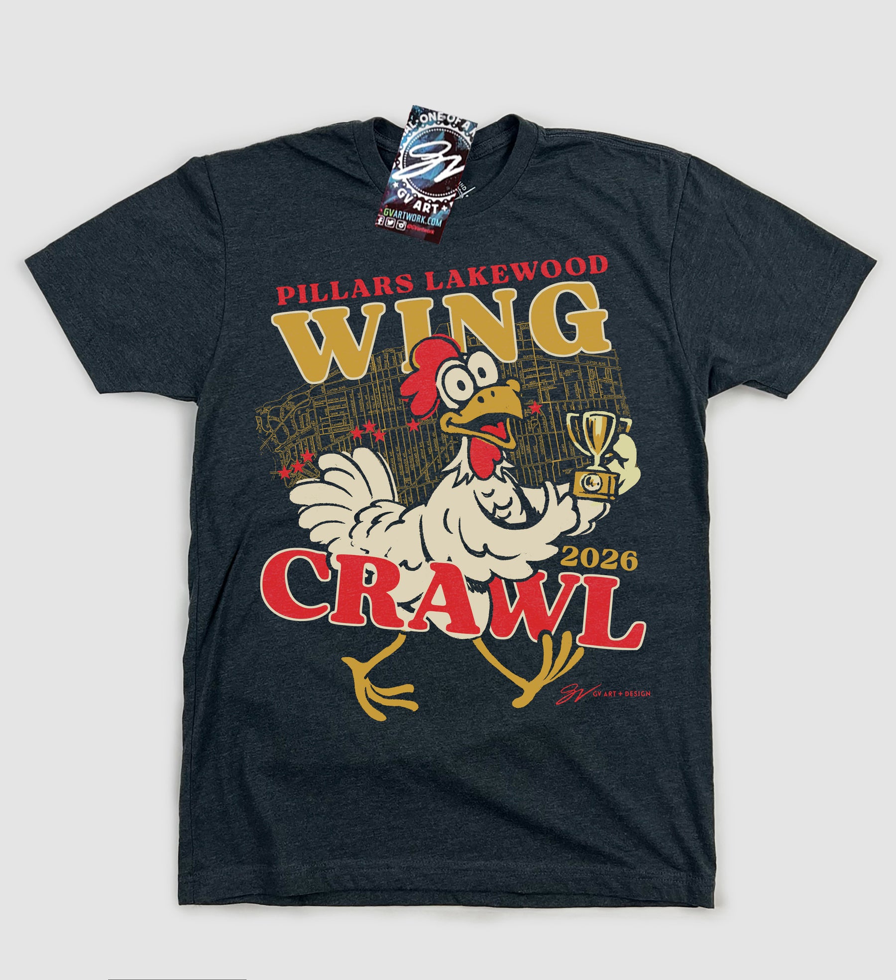 Pillars Lakewood Official Wing Crawl T shirt