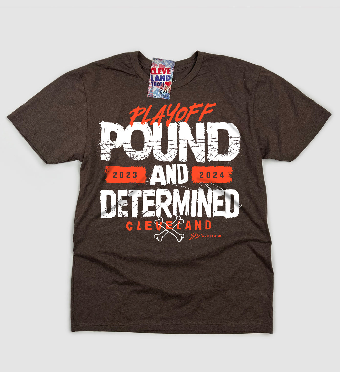 Playoff Pound and Determined Cleveland Football Tshirt