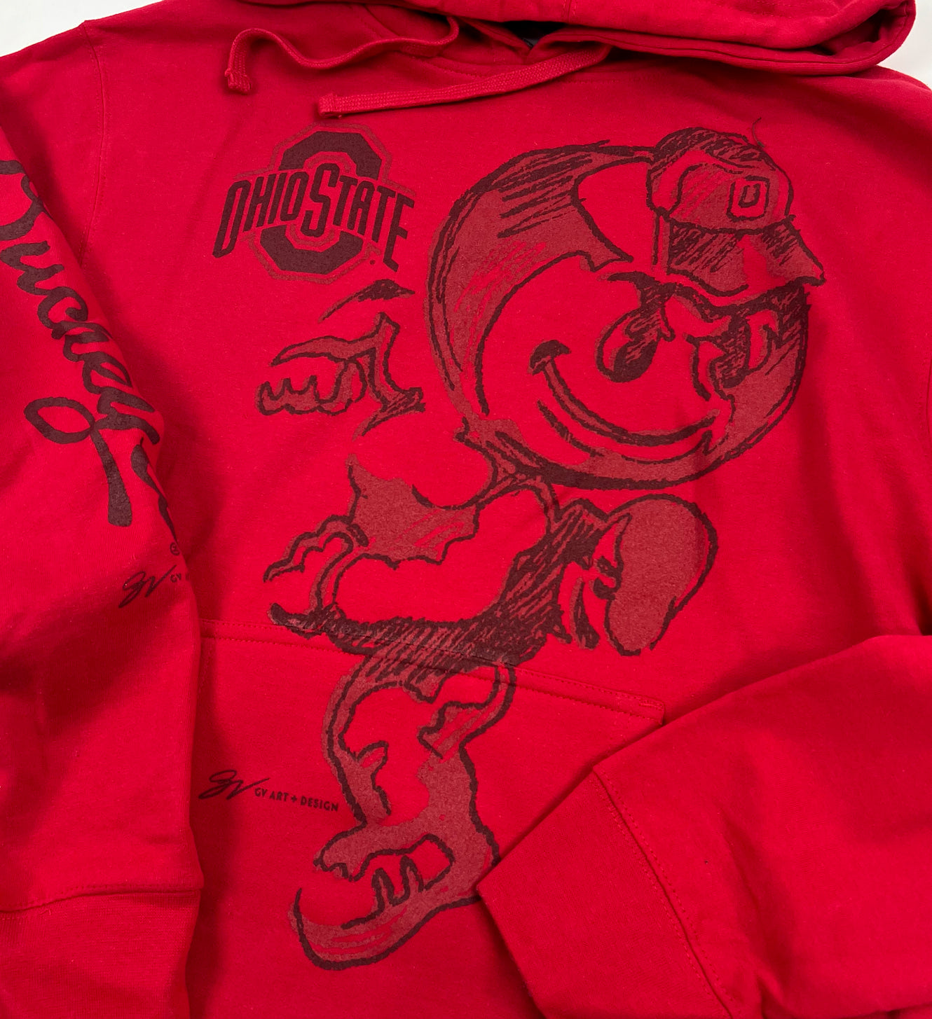 Red Brutus Art Sketch Hooded Sweatshirt