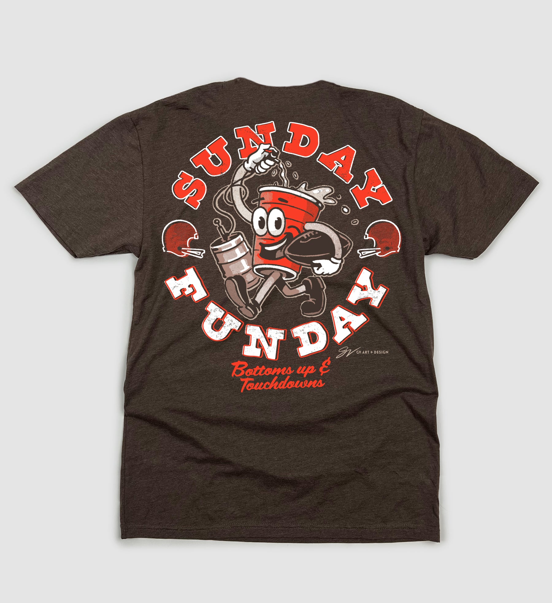 Brown Bottoms Up Sunday Funday T Shirt