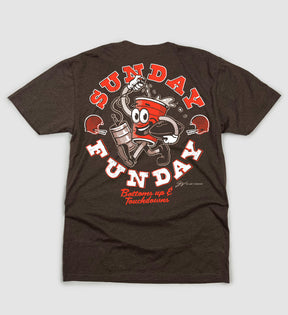 Brown Bottoms Up Sunday Funday T Shirt