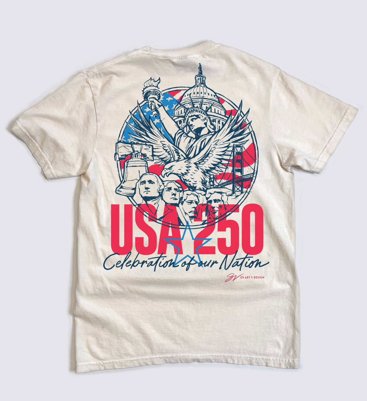 USA 250 Years Circle Ivory T shirt
