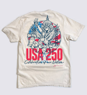 USA 250 Years Circle Ivory T shirt
