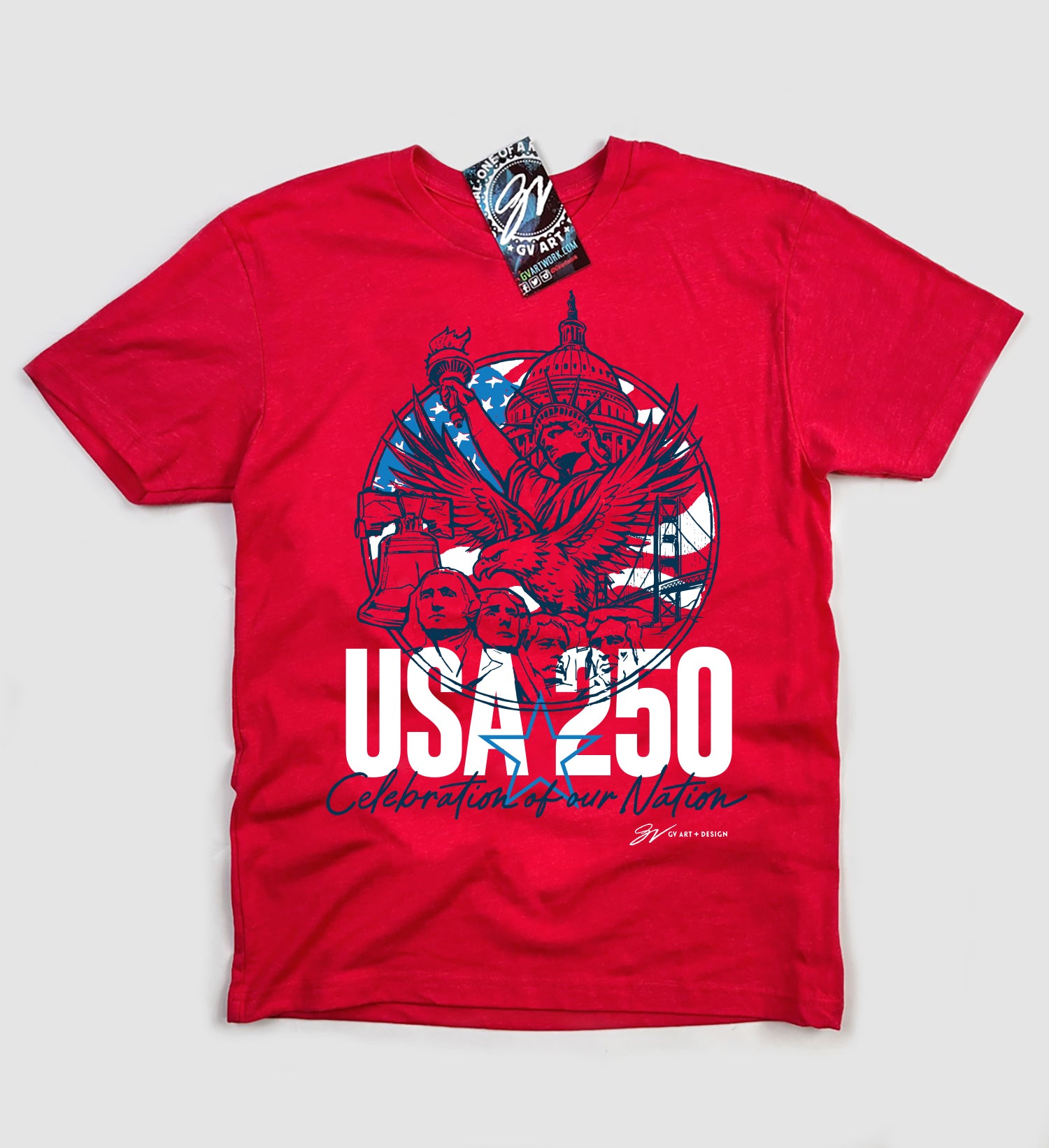 Red USA 250 Years Circle T shirt