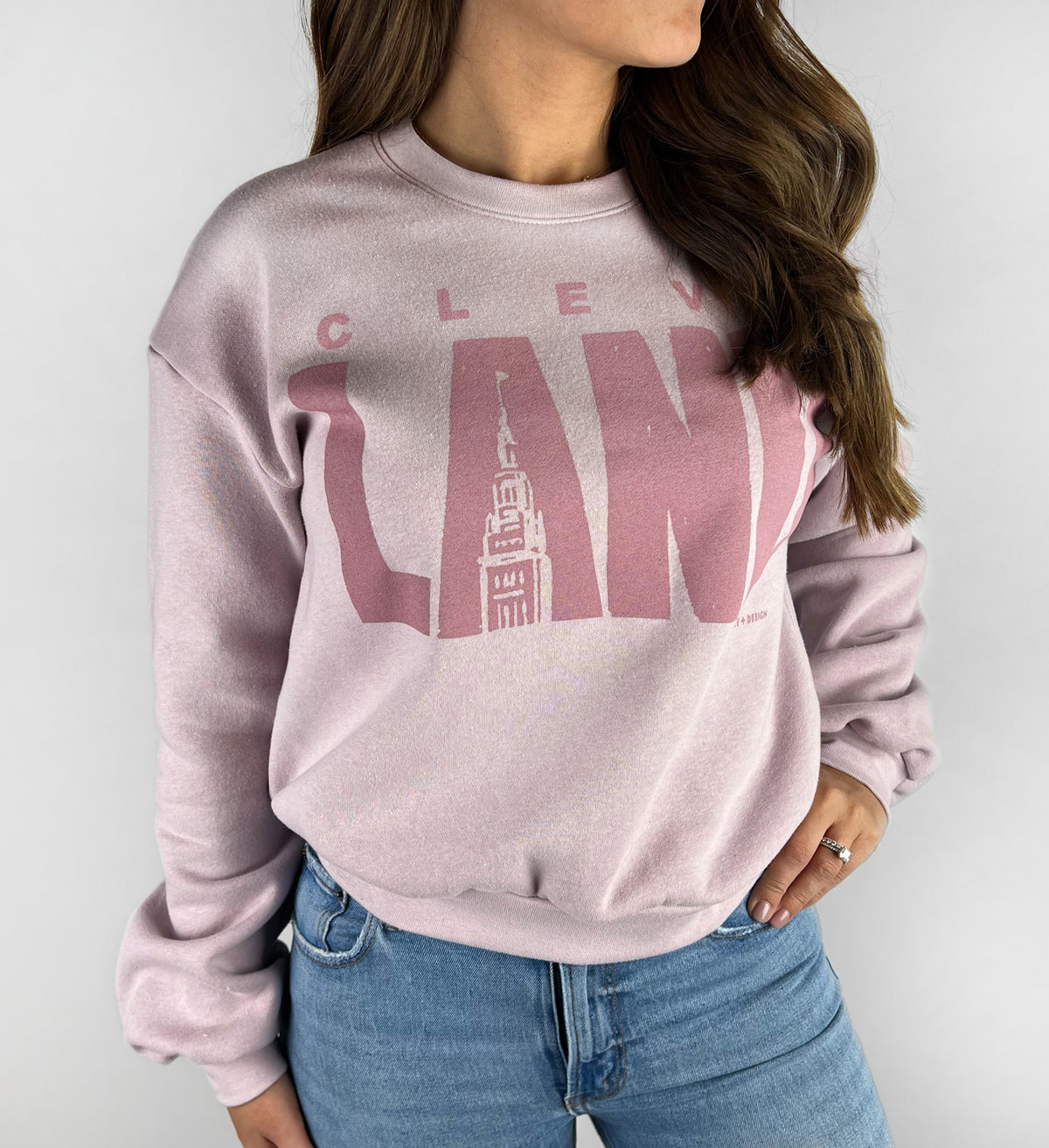 Womens CleveLAND Terminal Blush Crew Sweatshirt