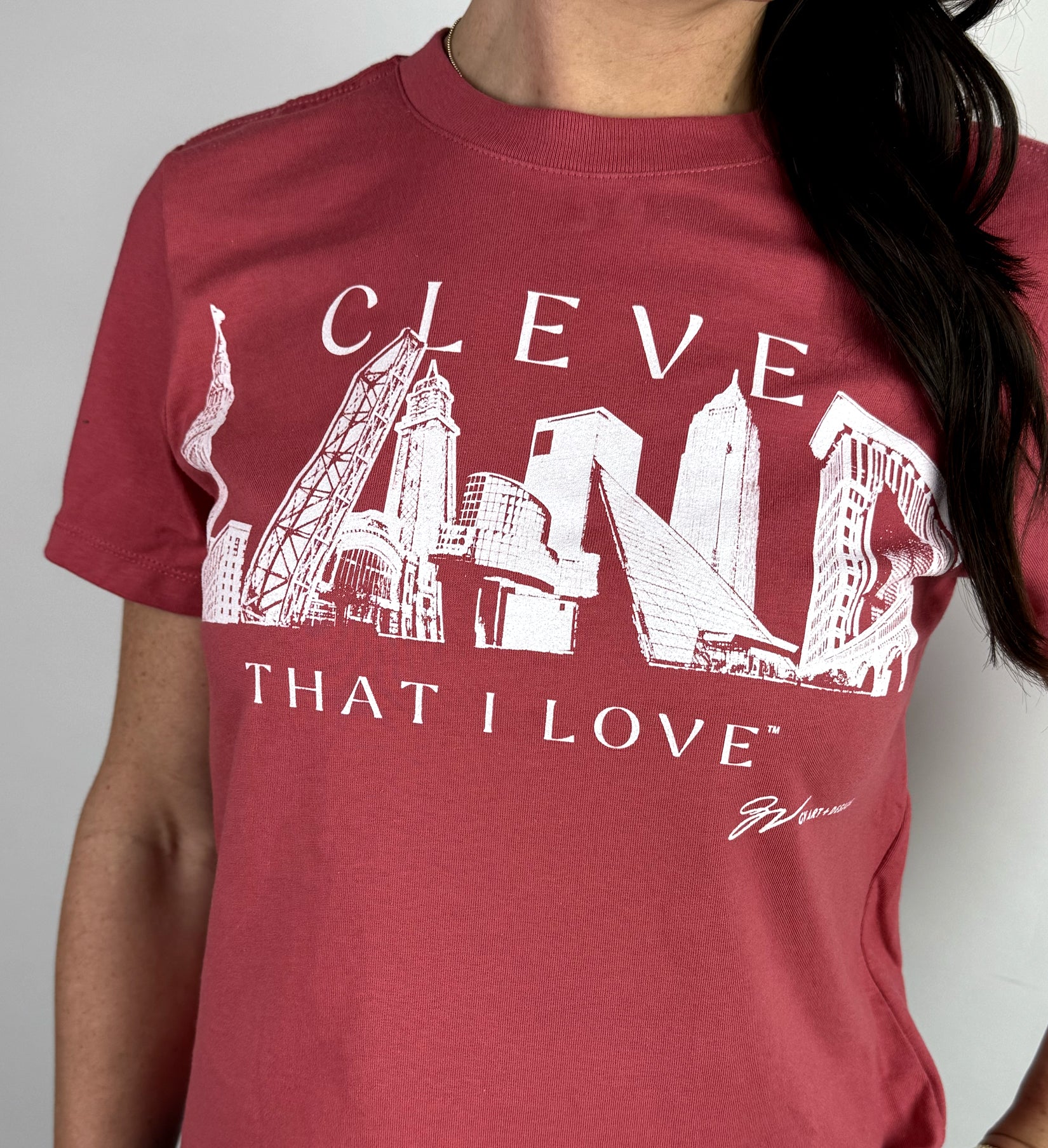 Womens LANDmarks Vintage Red T Shirt