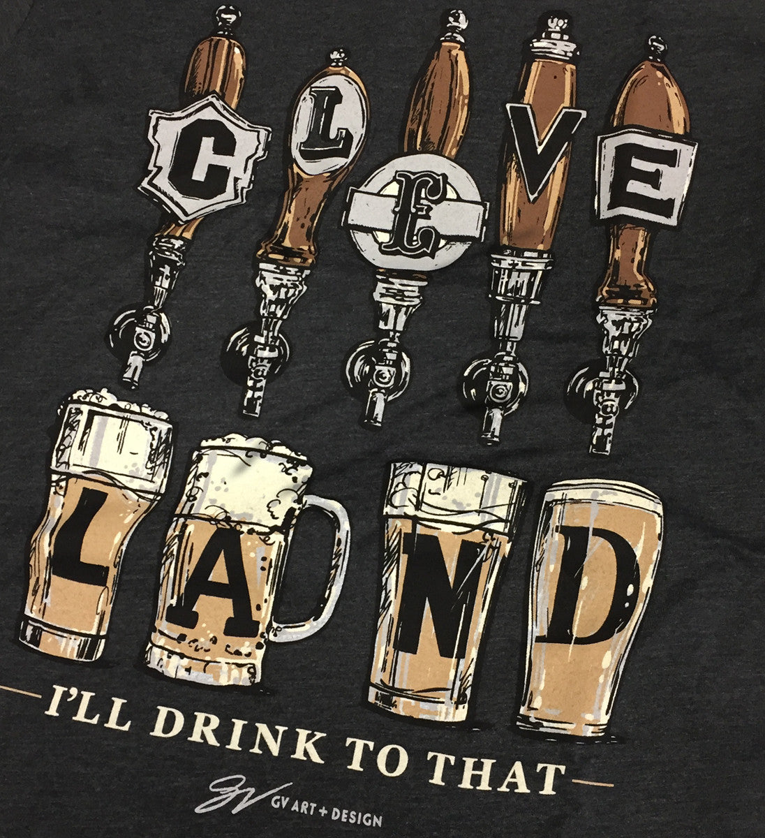Cleveland. I'll Drink To That Beer Taps T shirt - Black