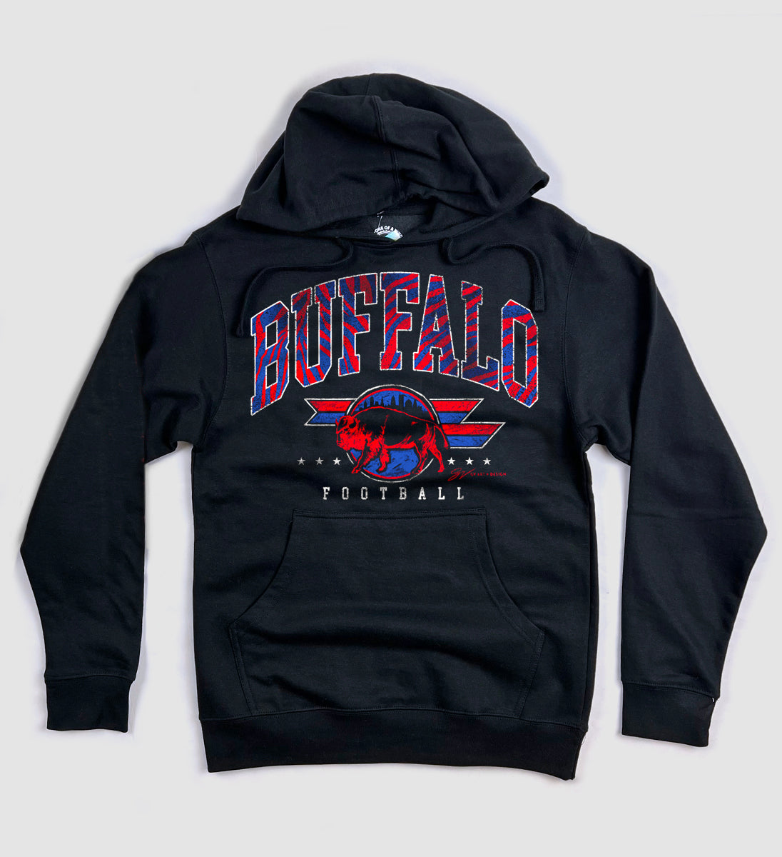Buffalo Football Retro Pattern Hooded Sweatshirt