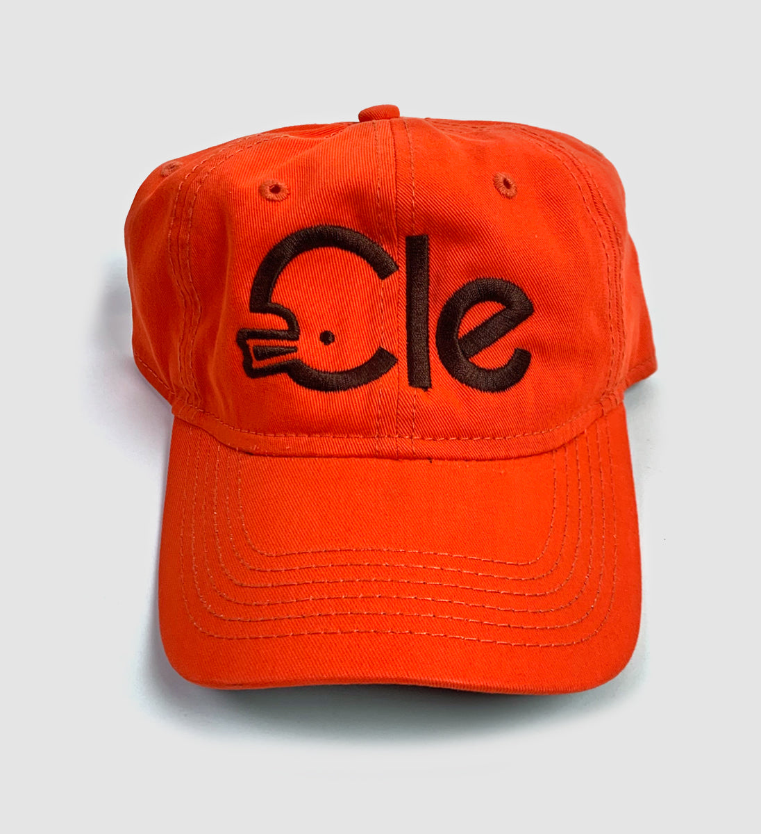 CLE Helmet Orange Unstructured Dad Hat