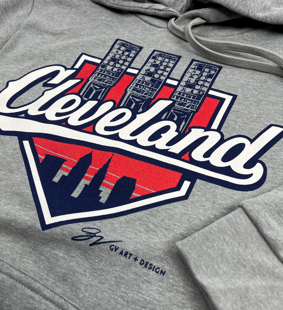 Cleveland Baseball Script Lights Hooded Sweatshirt