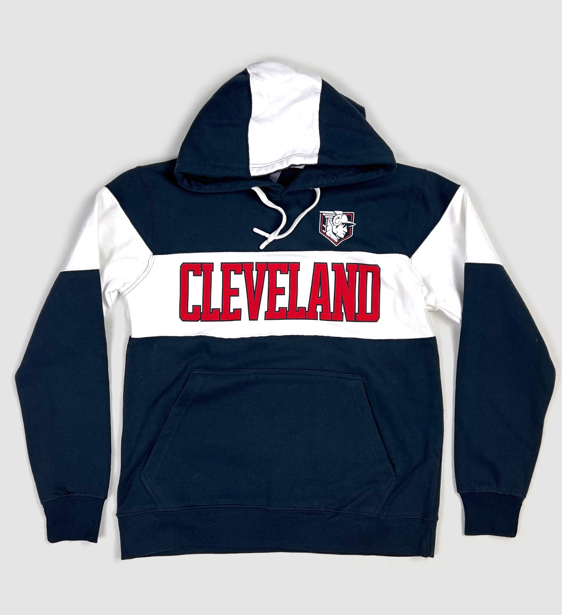 Cleveland Baseball Navy Stripe Hooded Sweatshirt
