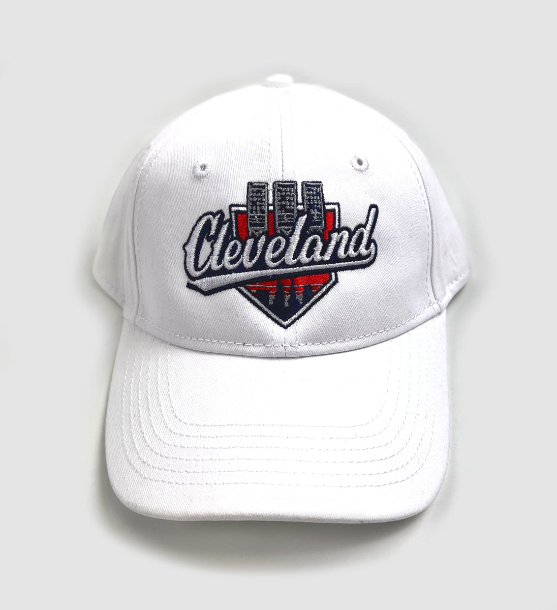 Cleveland Baseball Lights White Dad Hat