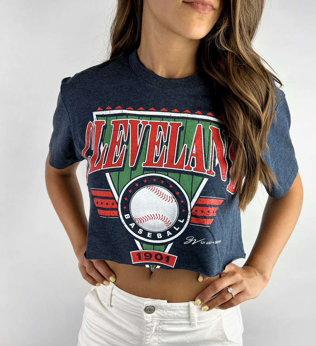 GV Art Cleveland, Shirts, Gv Art Cleveland Indians Guardians Baseball  Small Tee Shirt Feather