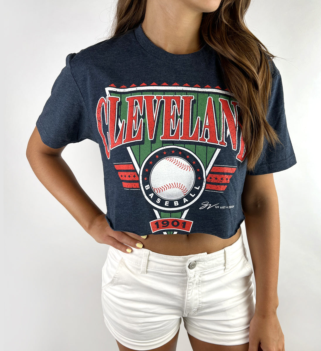 Cleveland Baseball Cropped Vintage T shirt