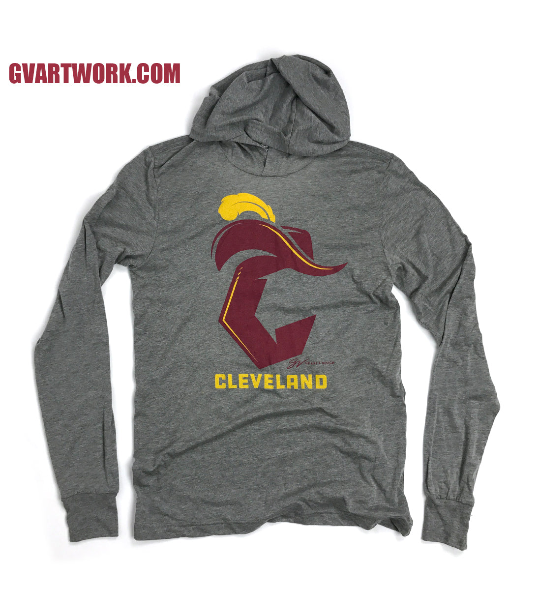 Cleveland Basketball C Logo Long Sleeve Hooded T shirt