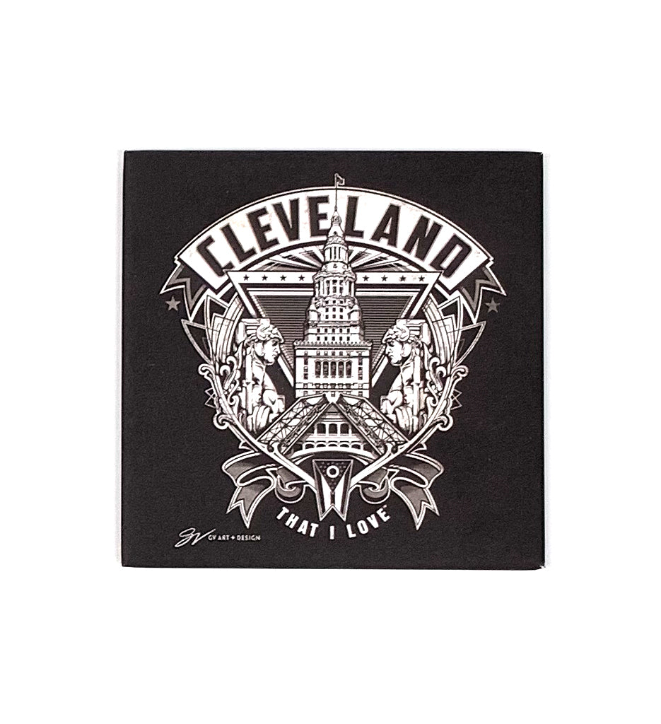 Black Matte Cleveland Crest Magnet