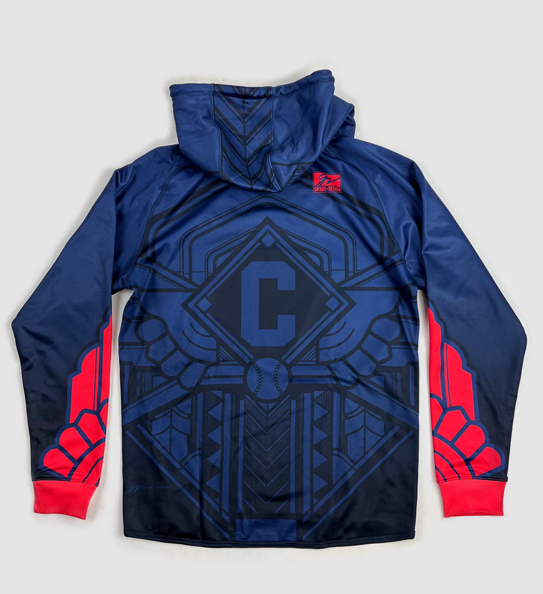 Custom Navy Cleveland Baseball Hooded Sweatshirt