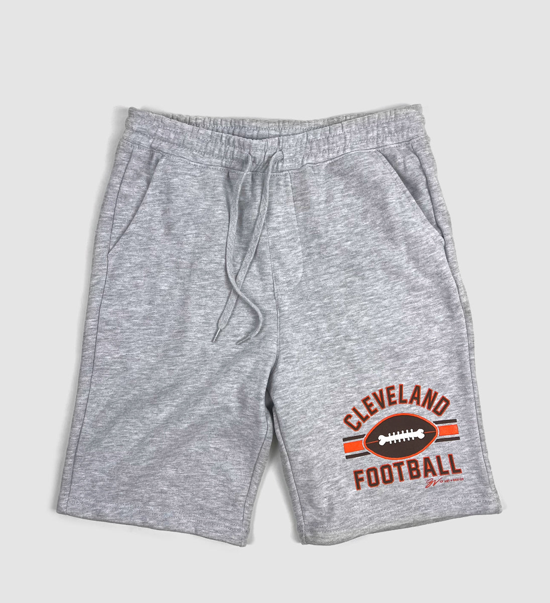 Cleveland Football Stripe Sweat Shorts with Pockets