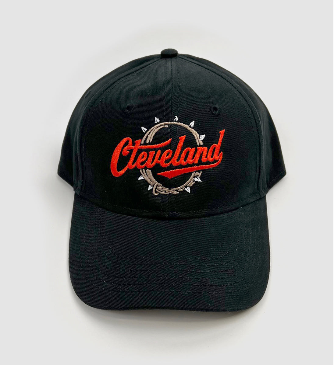 Cleveland Football Script Collar Black Dad Hat