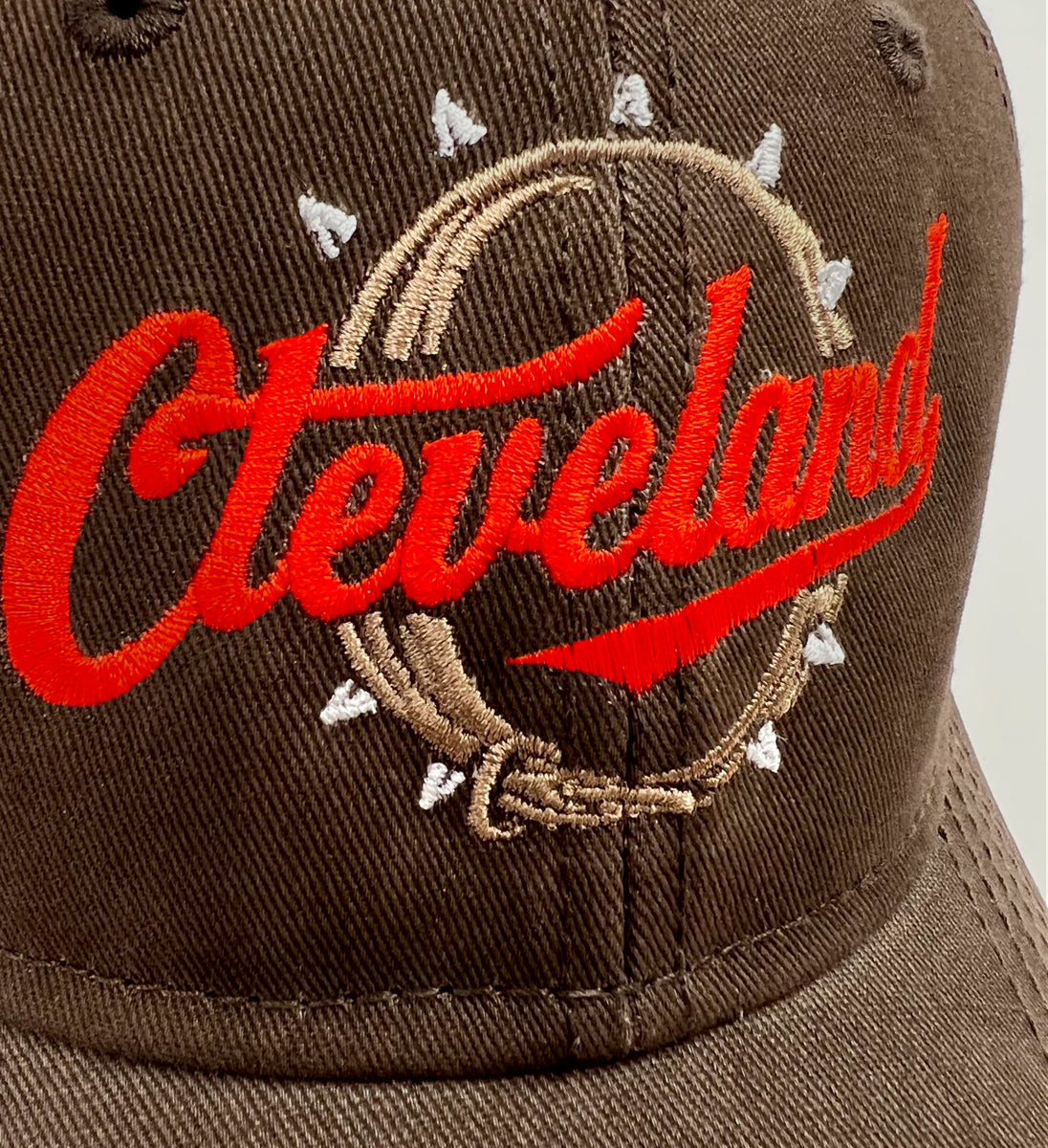 Cleveland Football Script Collar Brown Dad Hat
