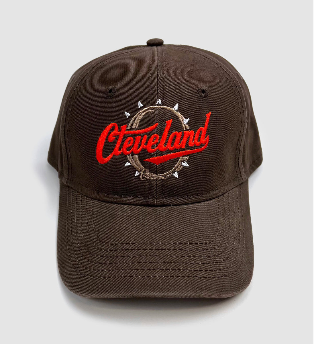 Cleveland Football Script Collar Brown Dad Hat