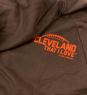 Brown Cleveland Football Stripes Hooded Sweatshirt
