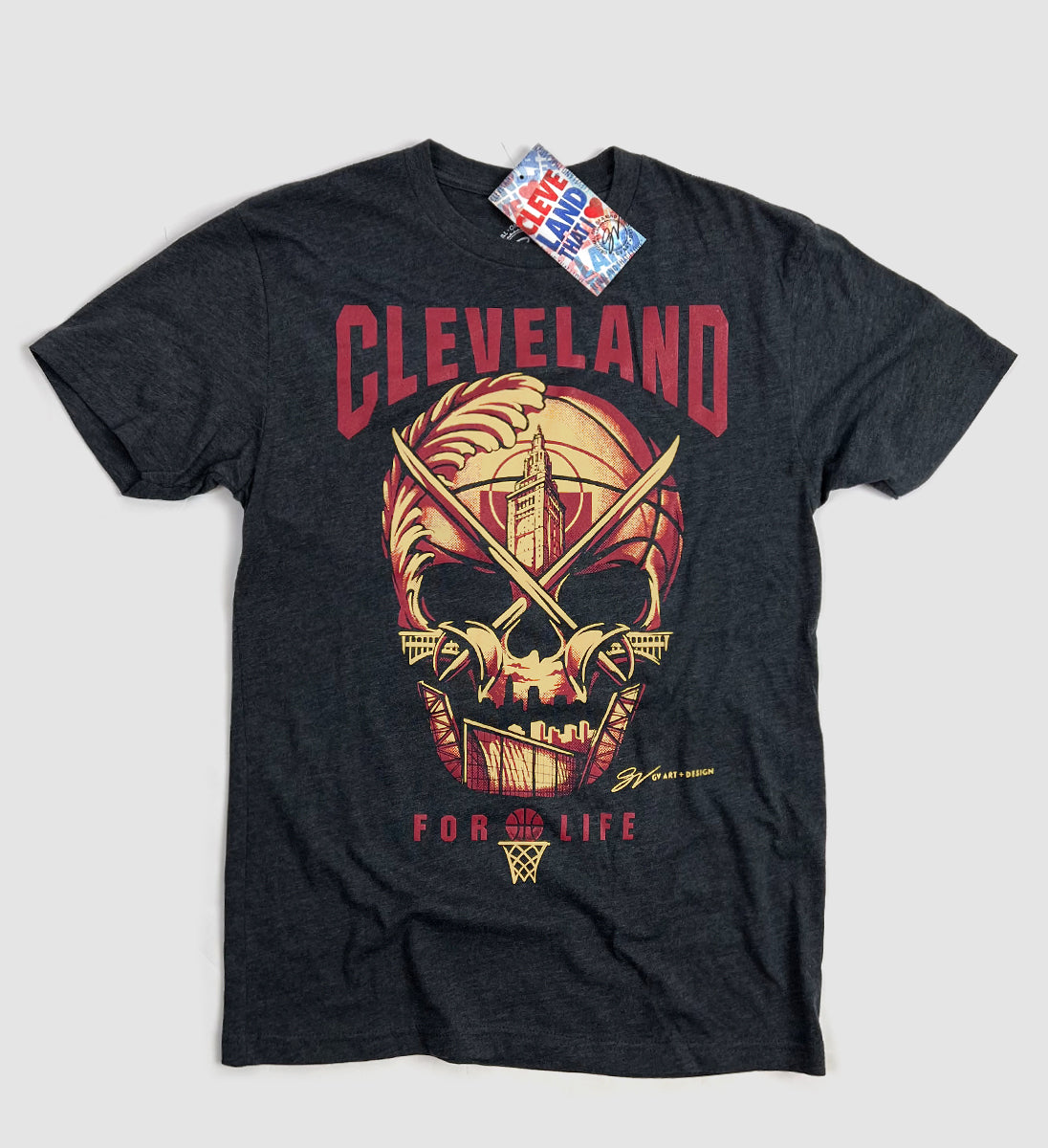 Cleveland Basketball Skull T shirt