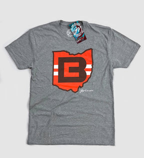 Cleveland Football Grey CB Ohio T shirt
