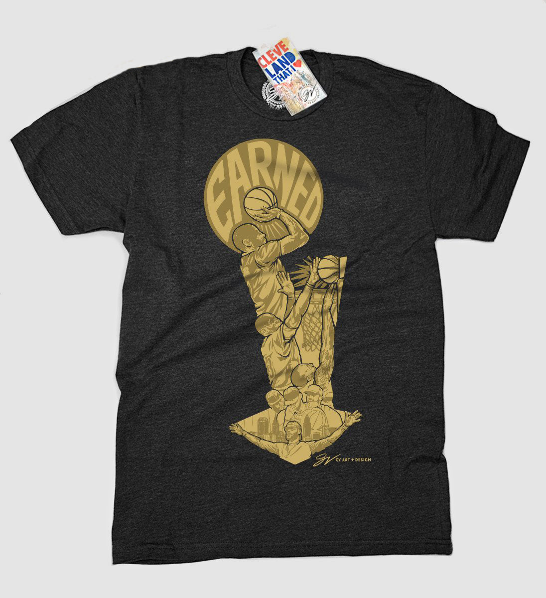 Earned! Limited Edition Cleveland World Championship Trophy T shirt
