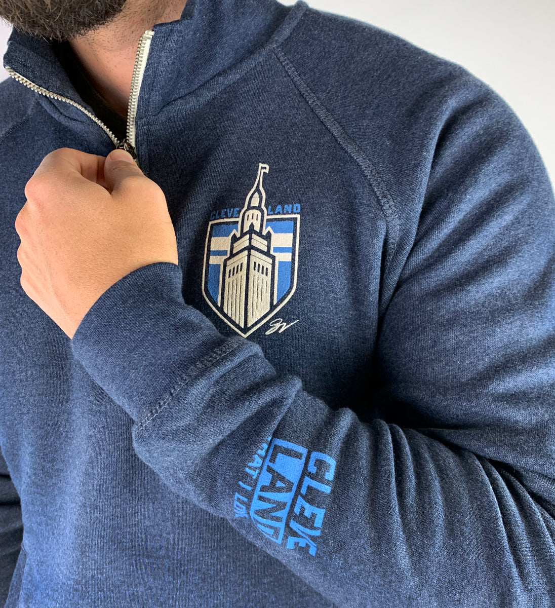 Men's Cleveland Crest Quarter Zip Pullover