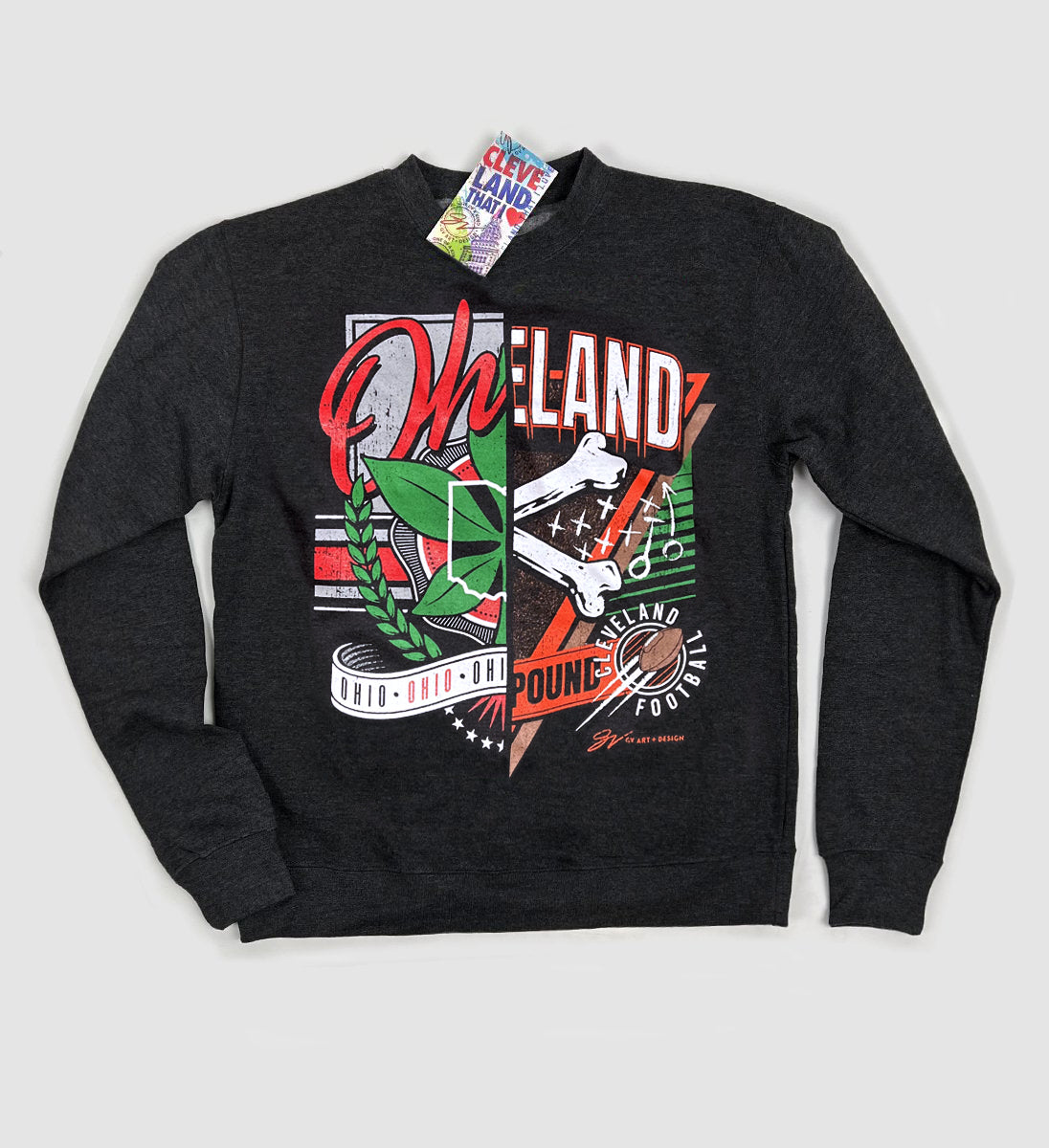 Columbus/Cleveland Football Split Crew Sweatshirt