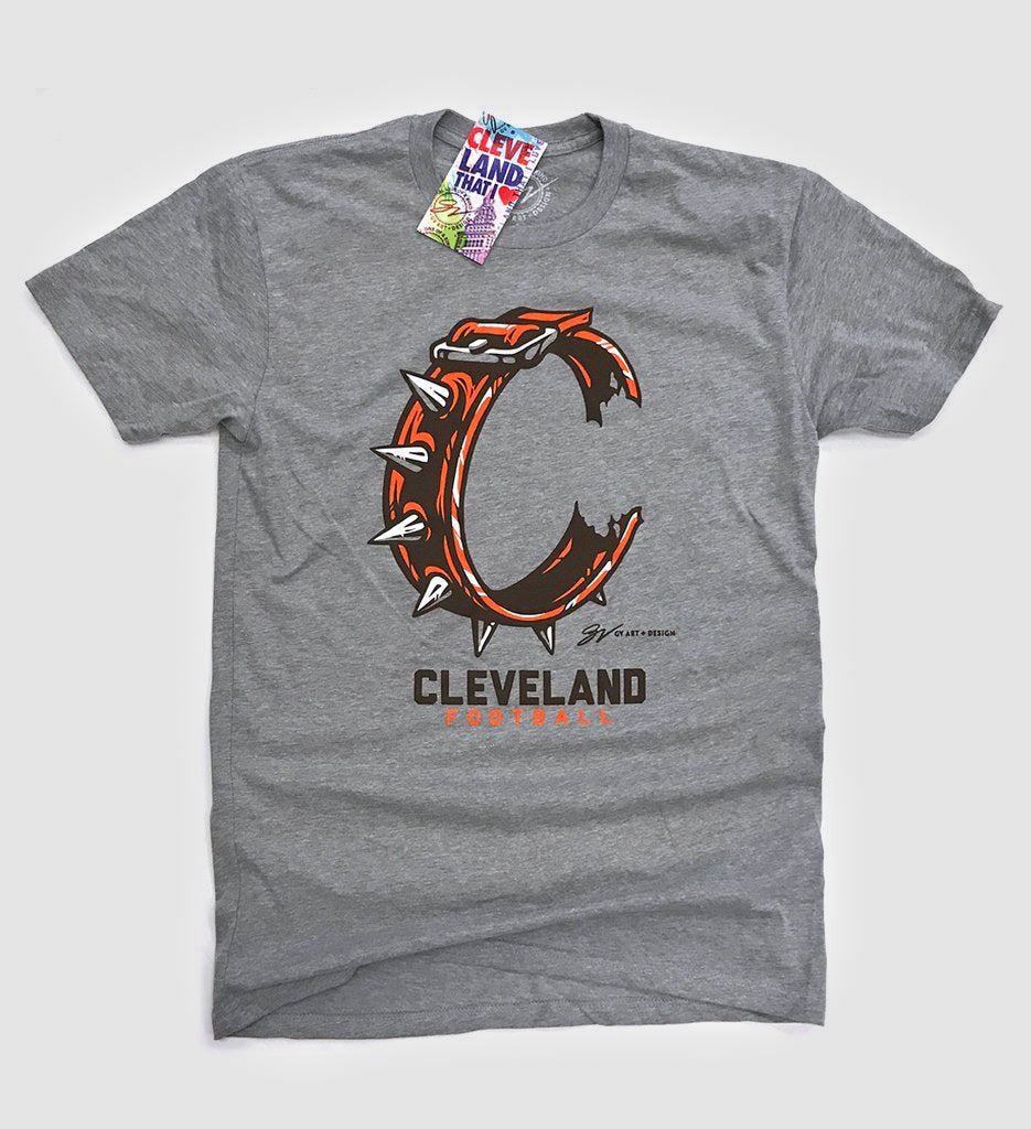 Cleveland Football C Collar Logo T Shirt