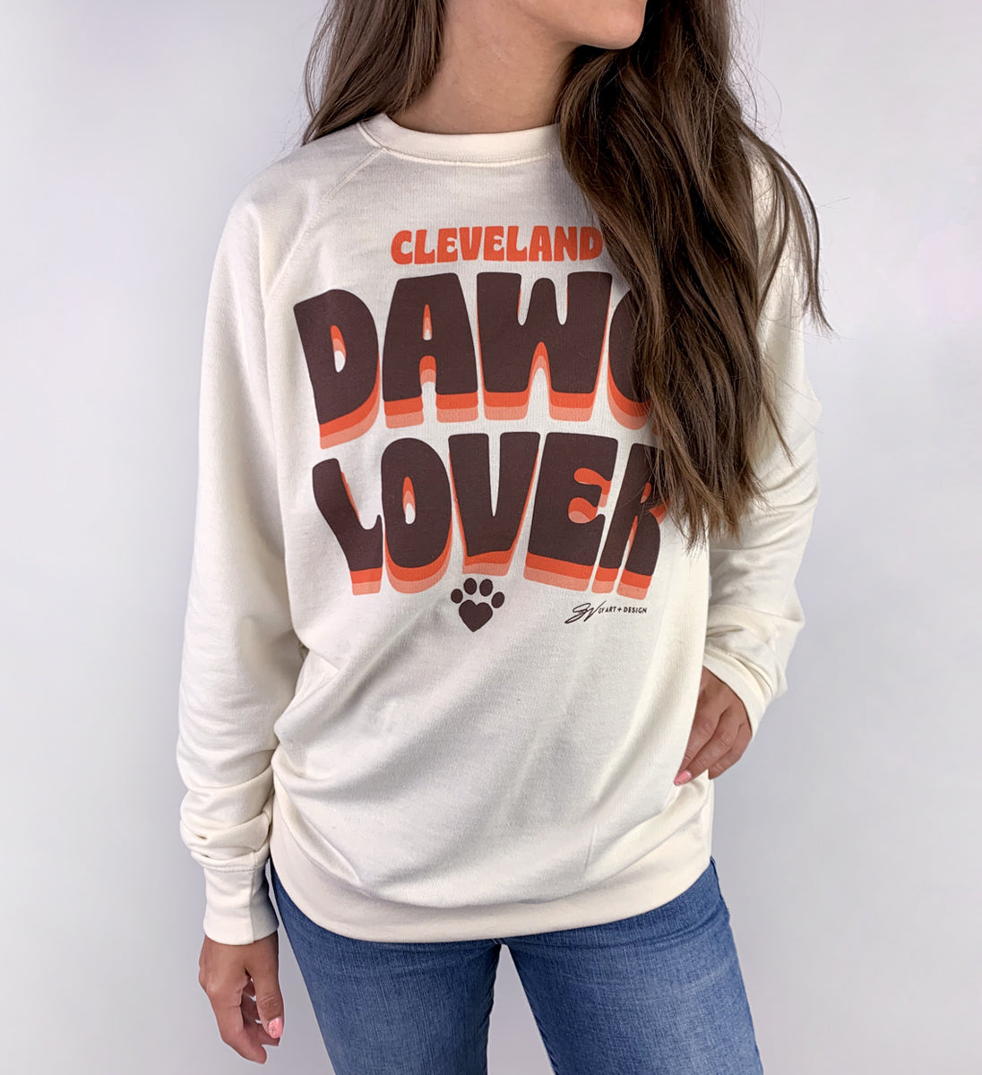 Cleveland Football Dawg Lover Crew Sweatshirt